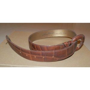 OMEGA Belt Italian Leather Croc  Embossed Brown Style 4731 Med (27"- 31" Vintage